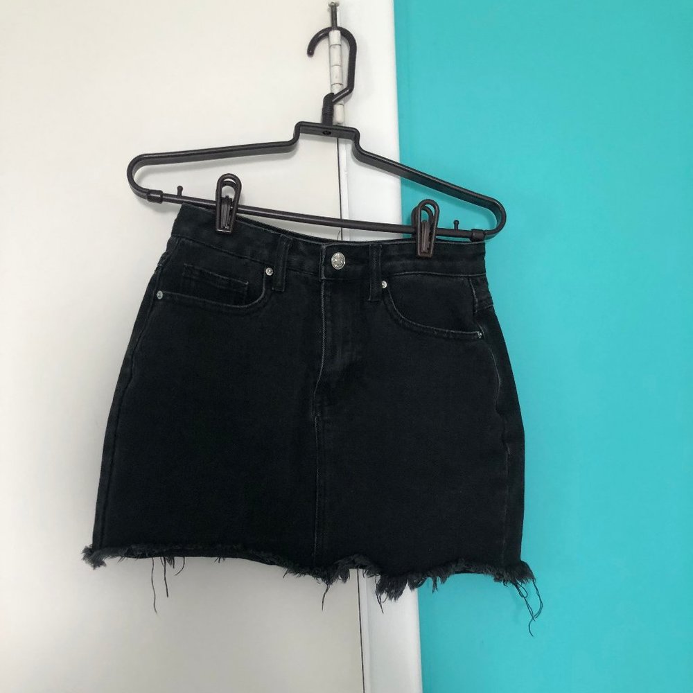 Black Jean Skirt